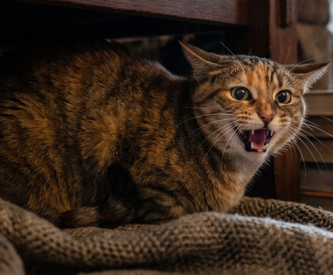 Cat hissing